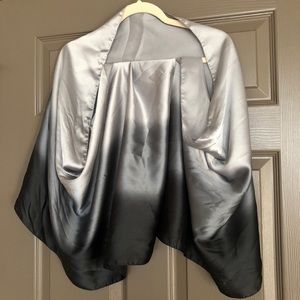 Silver & Black Ombre Silky Evening Wrap